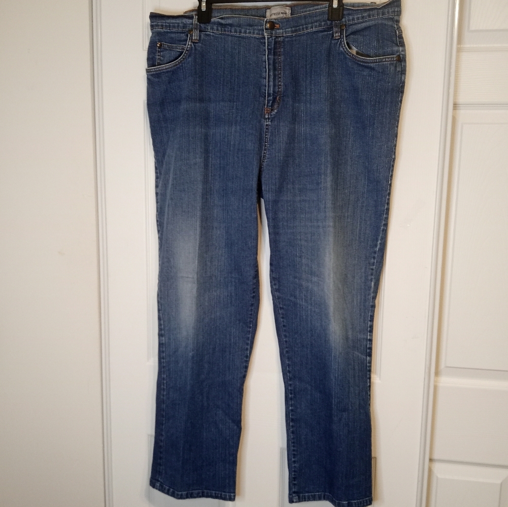 Venezia For Lane Bryant Plus Size Straight Leg Stretchy Demin Blue Jeans Sz 22